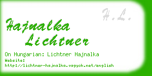 hajnalka lichtner business card